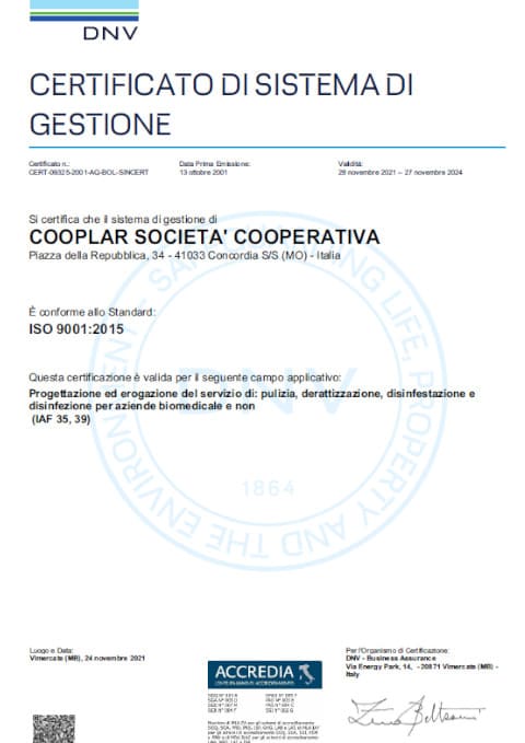 Certificazione UNI EN ISO 9001- 2015