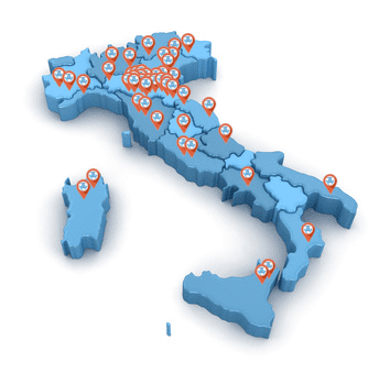 Le regioni dell'Italia in cui abbiamo prestato i nostri servizi di derattizzazione